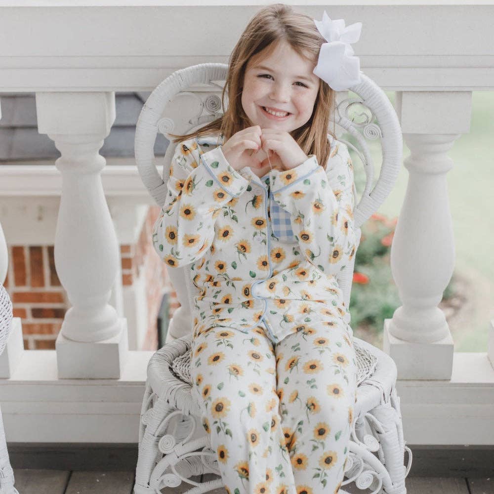 Sunflowers Button Down PJs