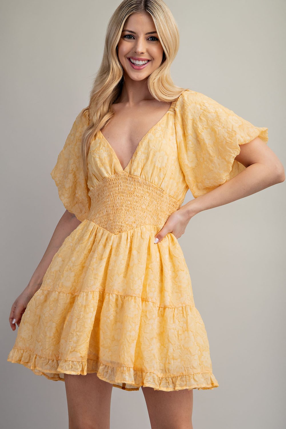 Puff Sleeve Mini Dress