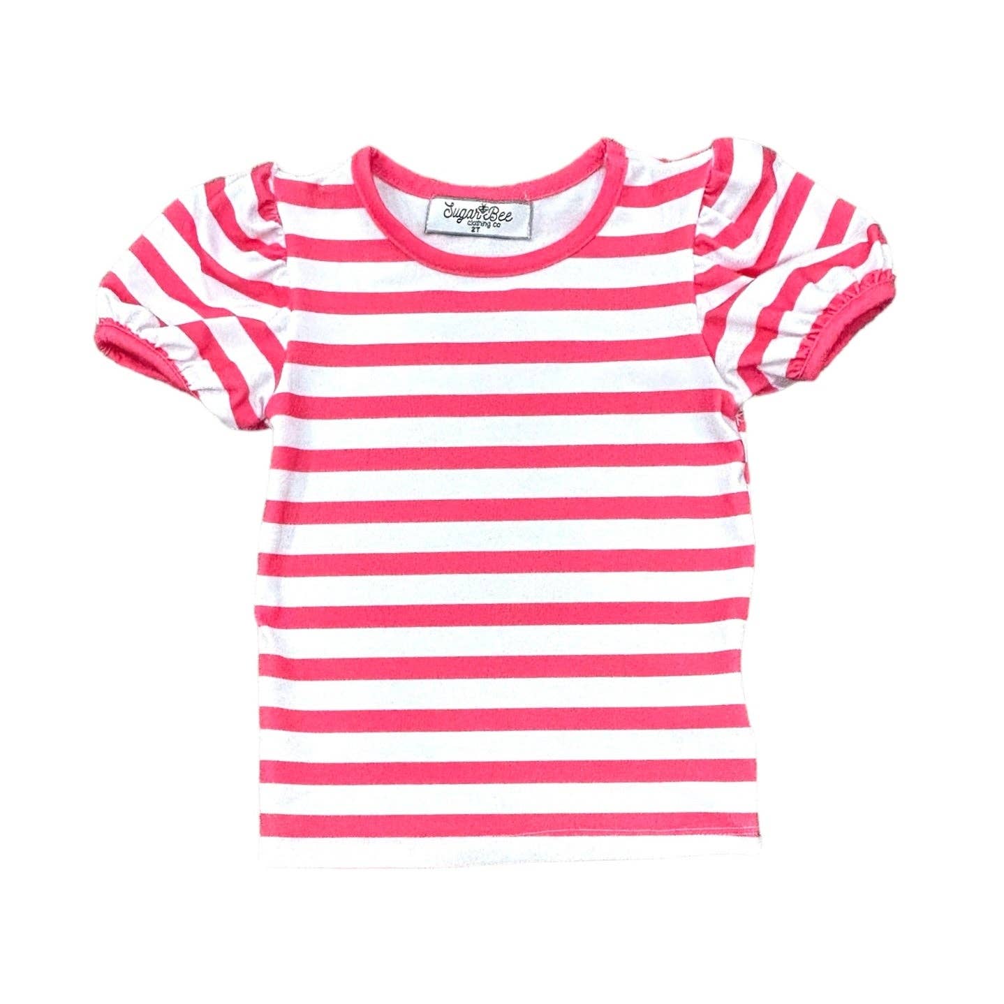 Magenta Stripe Crop Tee