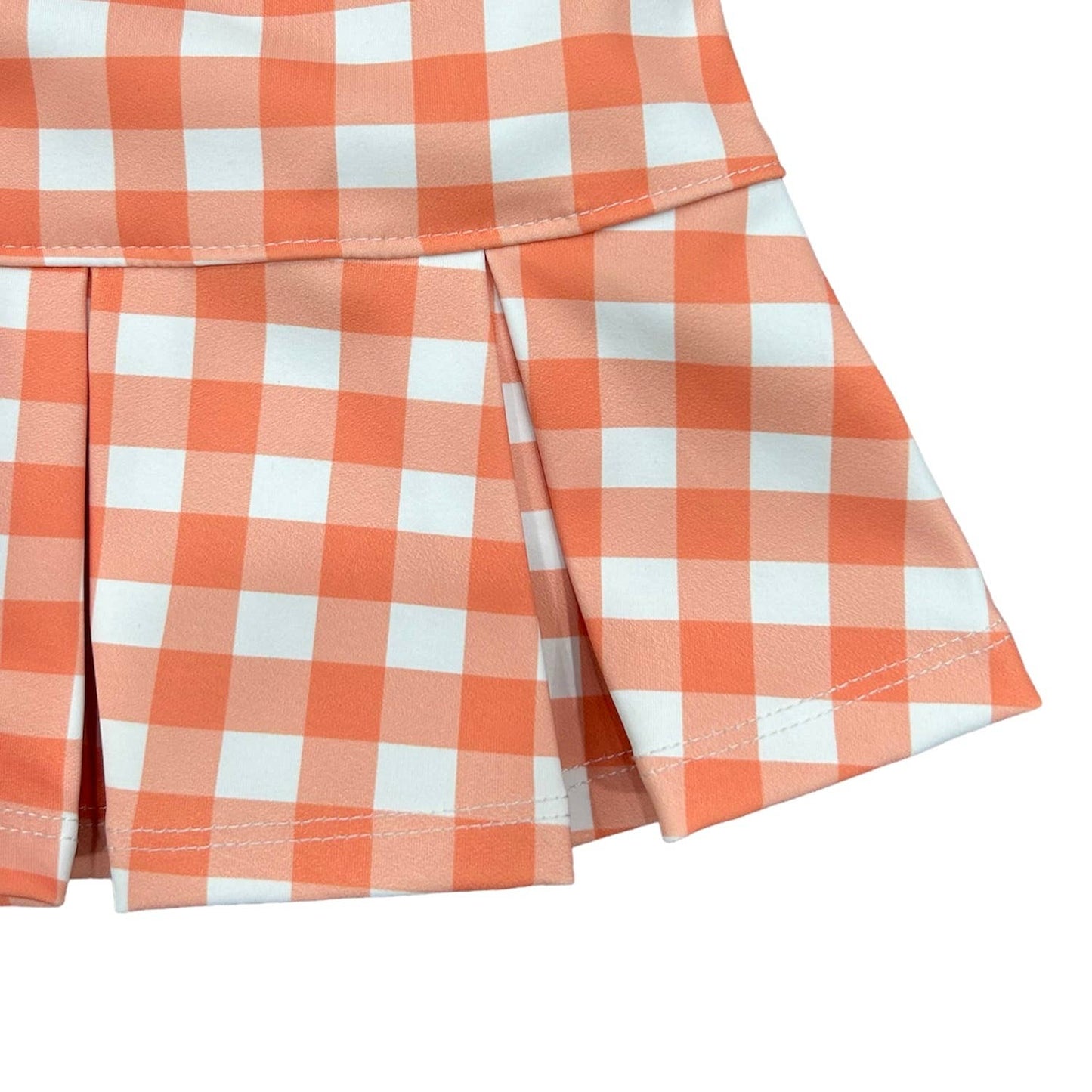 Orange Gingham Tennis Skirt