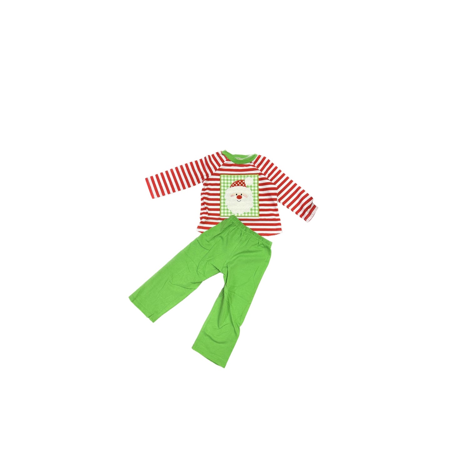 Green Stripe Santa Set