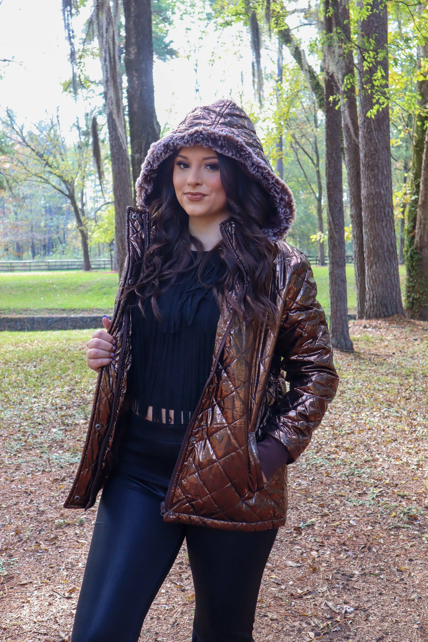 Carolina Fur Trimmed Quilted Jacket