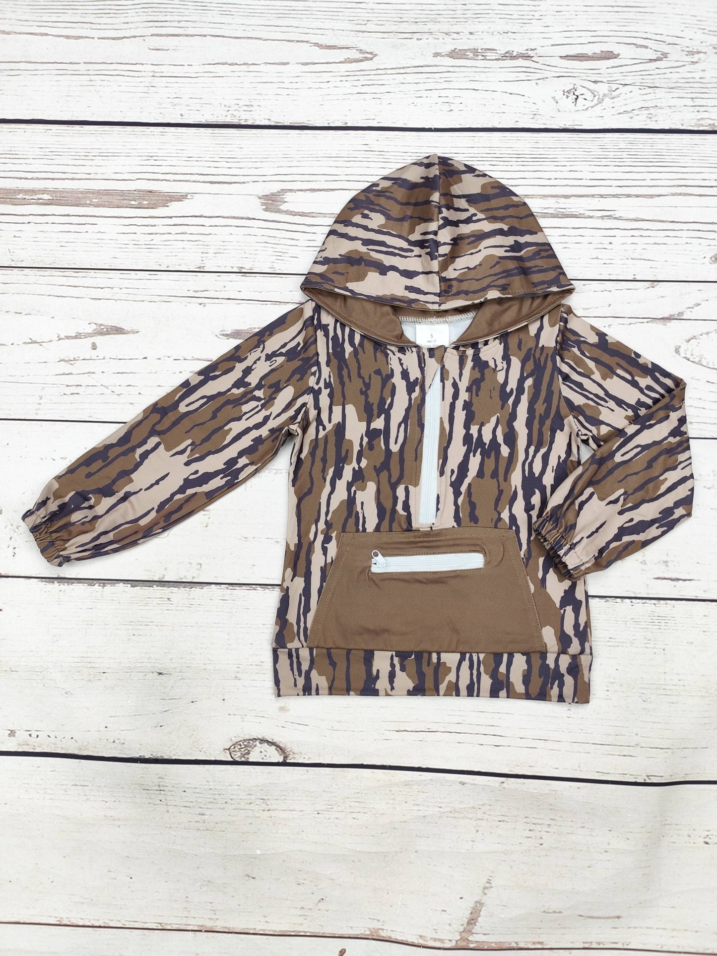 1/2 Zip Pocket Camo Hoodie