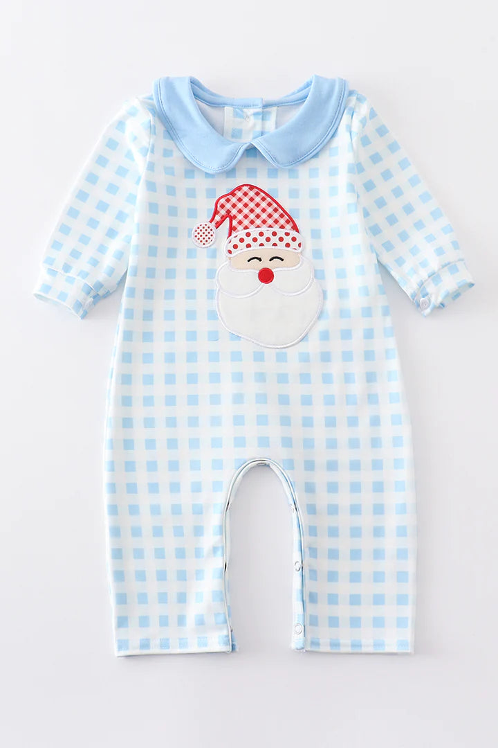 Blue Santa Appliqué Romper