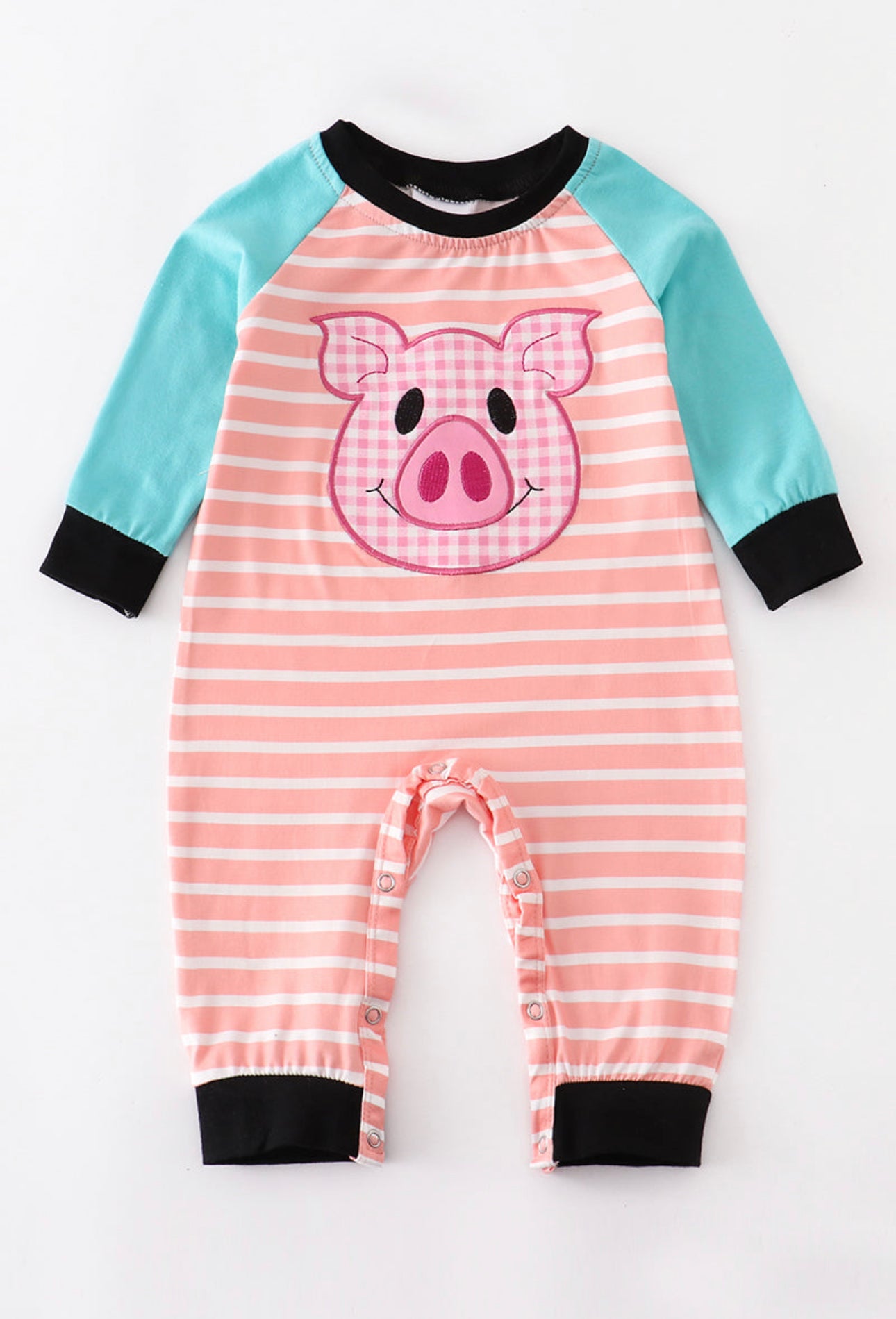 Striped Pig Romper