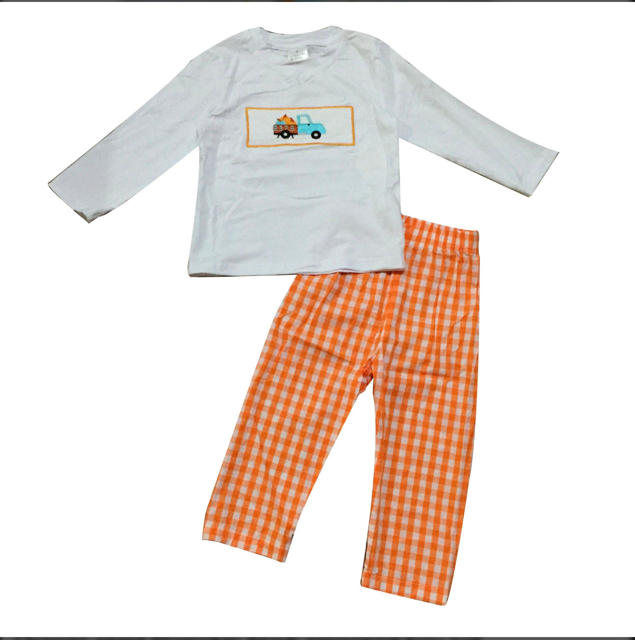 Orange Plaid Truck Set