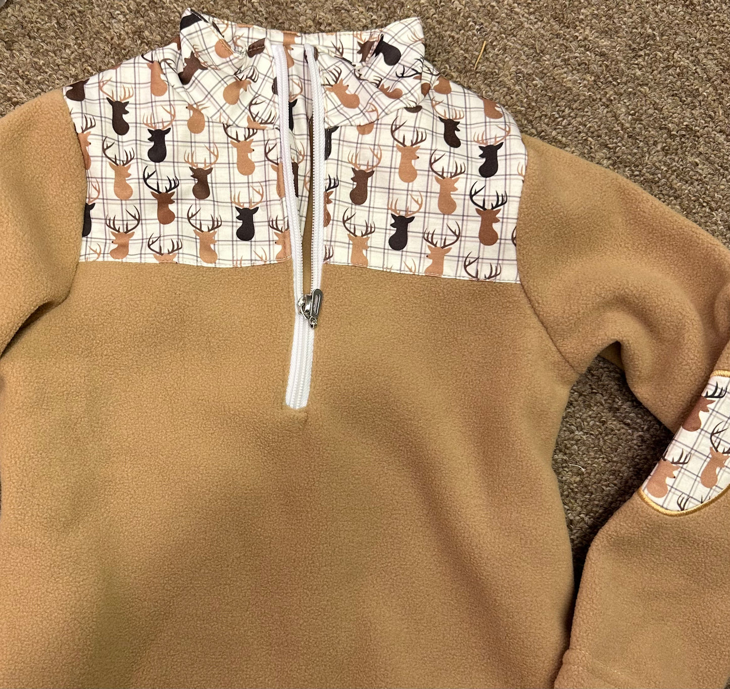 Deer 1/2 Zip Fleece Pullover