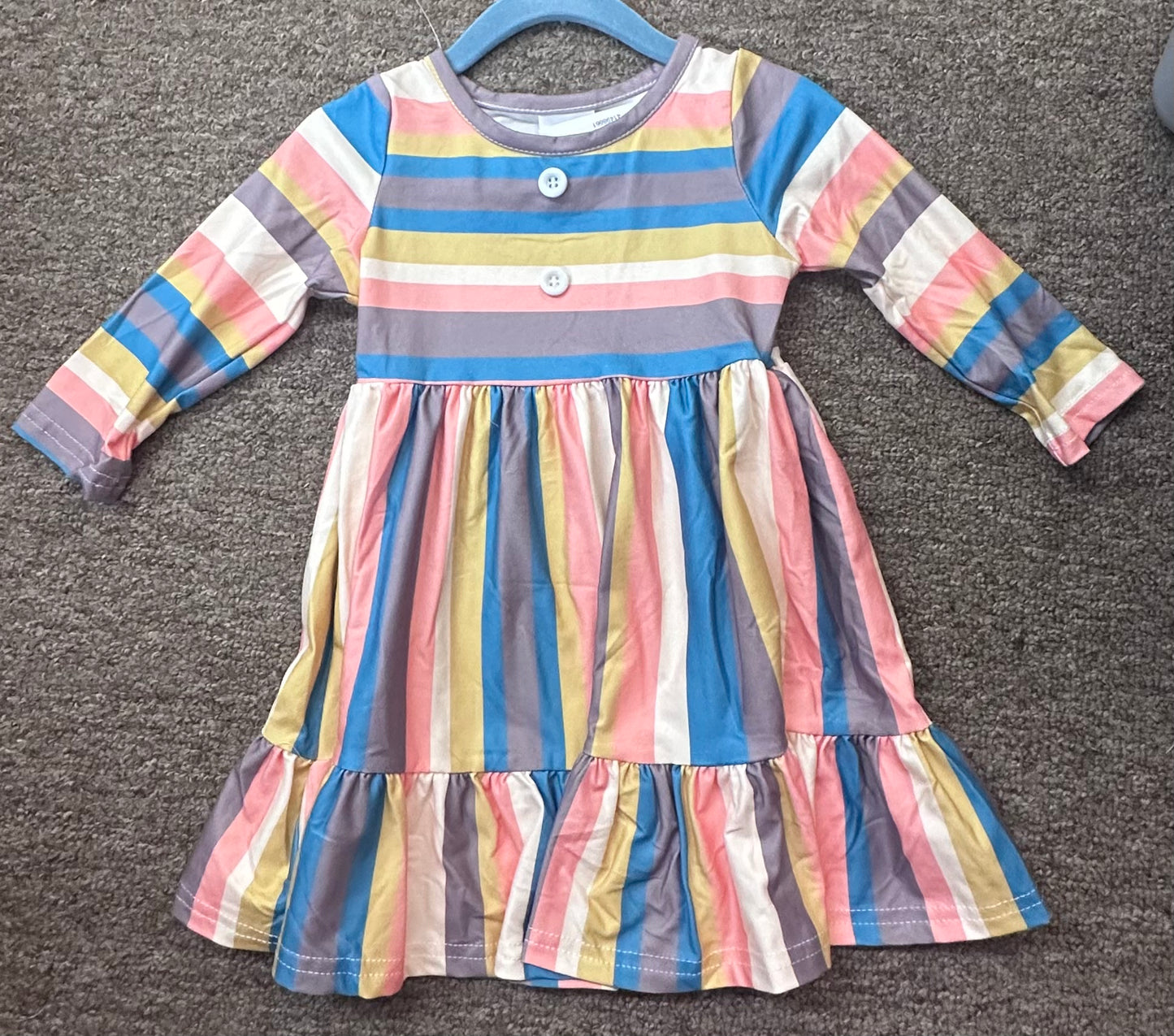 Stripe Print Ruffle Dress