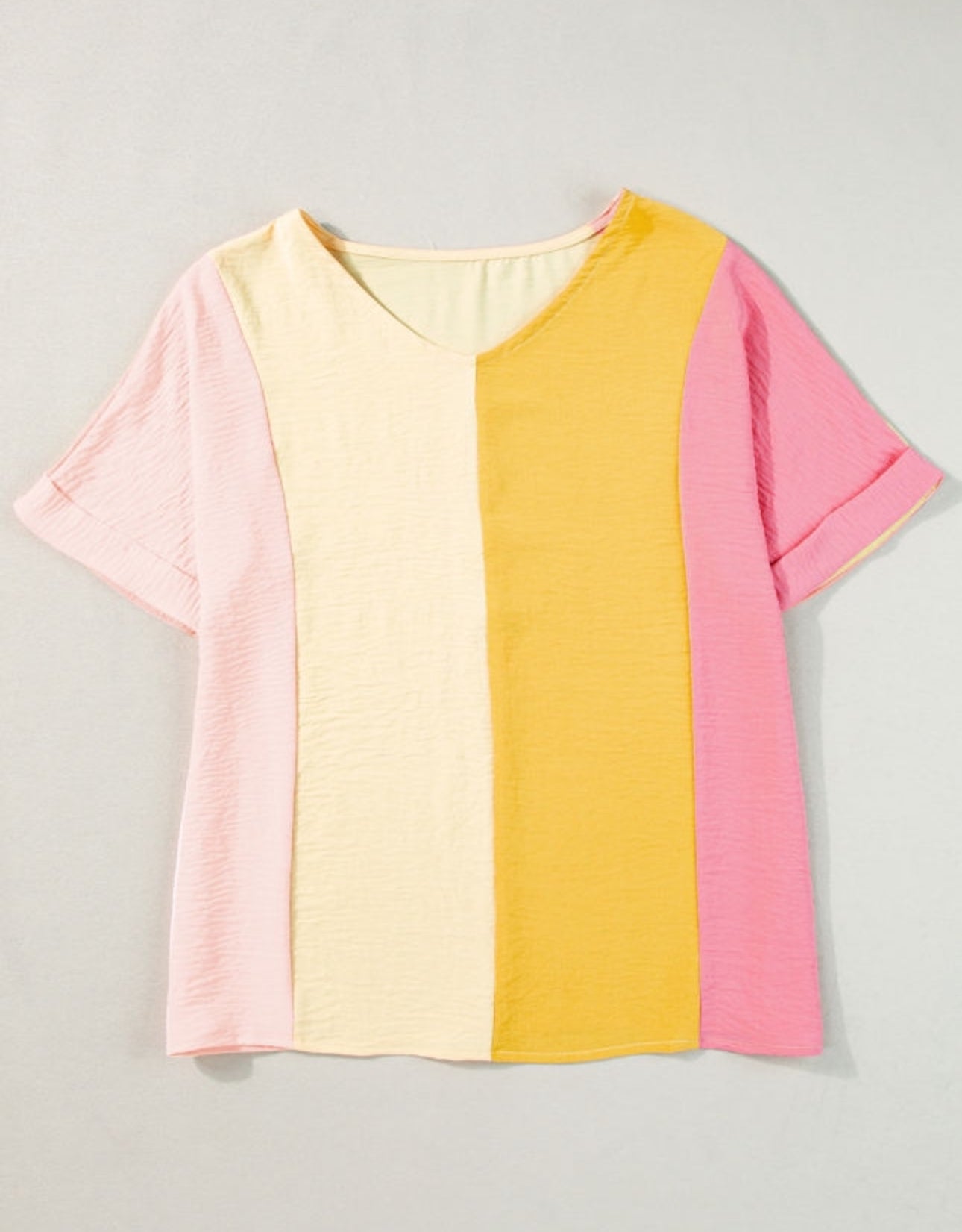 Colorblock V-Neck Top