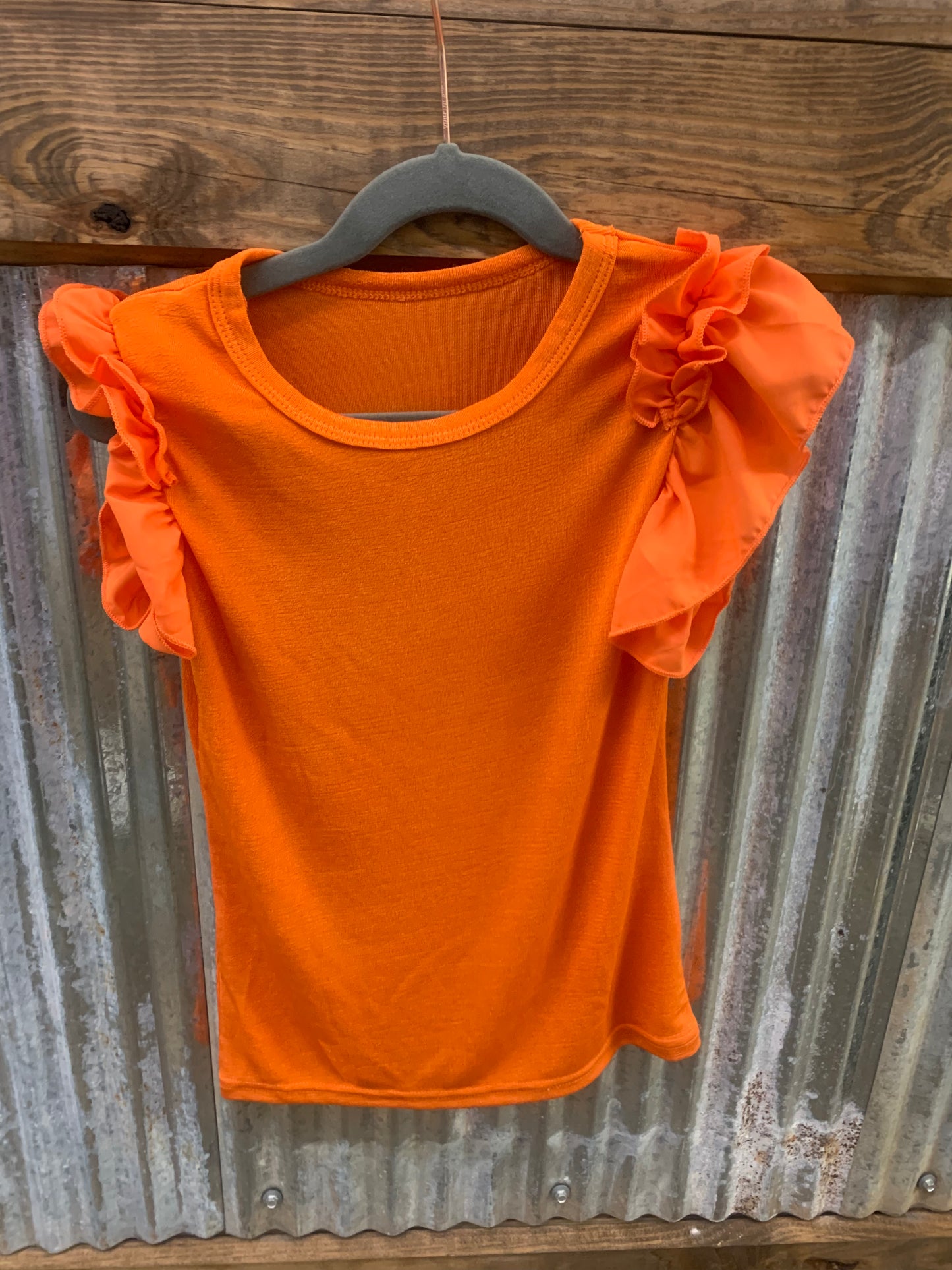 Soft Orange Ruffle Sleeve