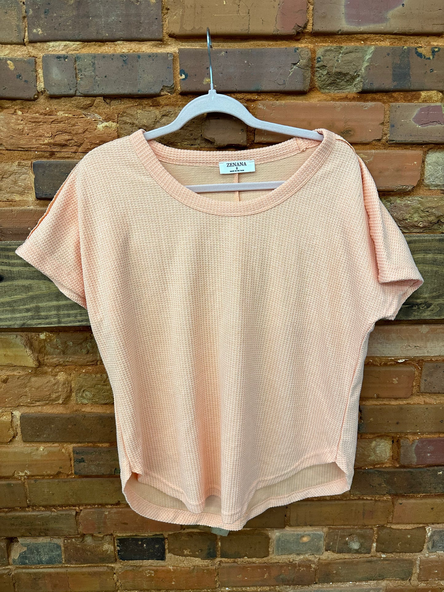 Melange Baby Waffle Short Sleeve Top