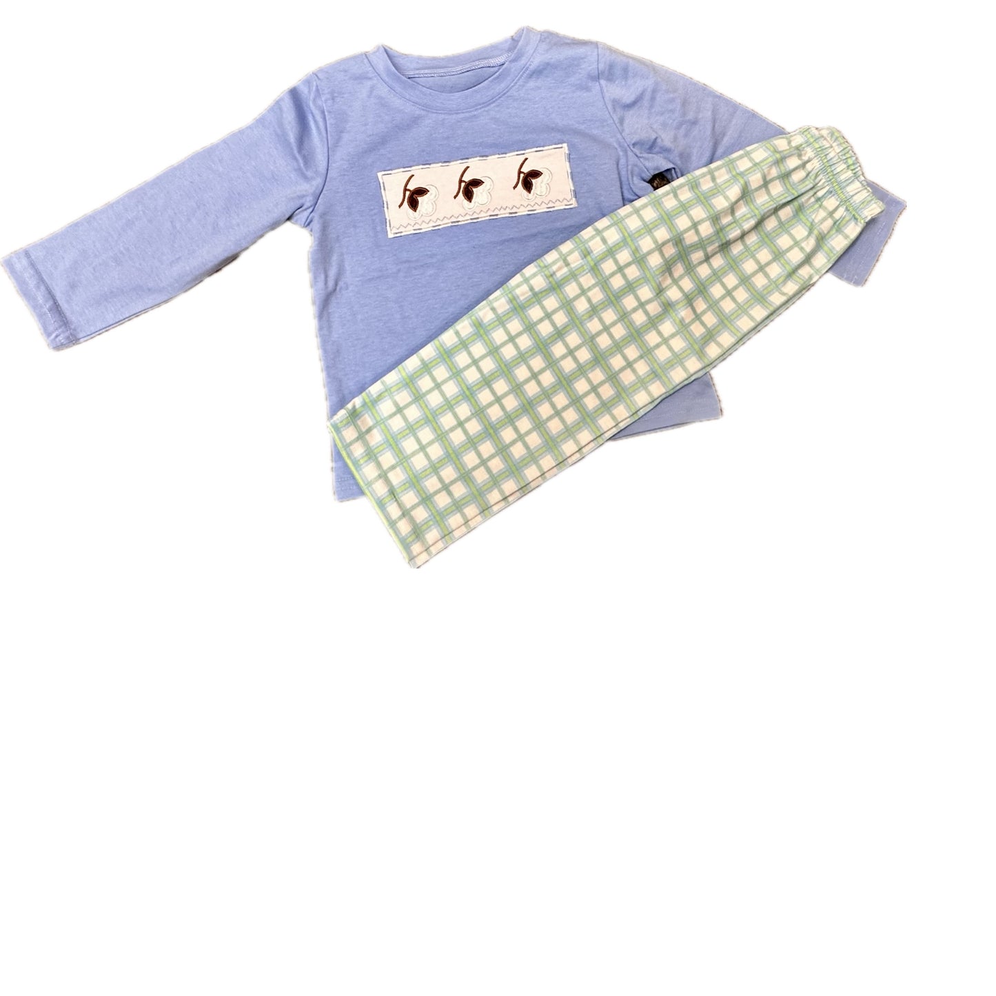 Cotton Embroidery Plaid Set