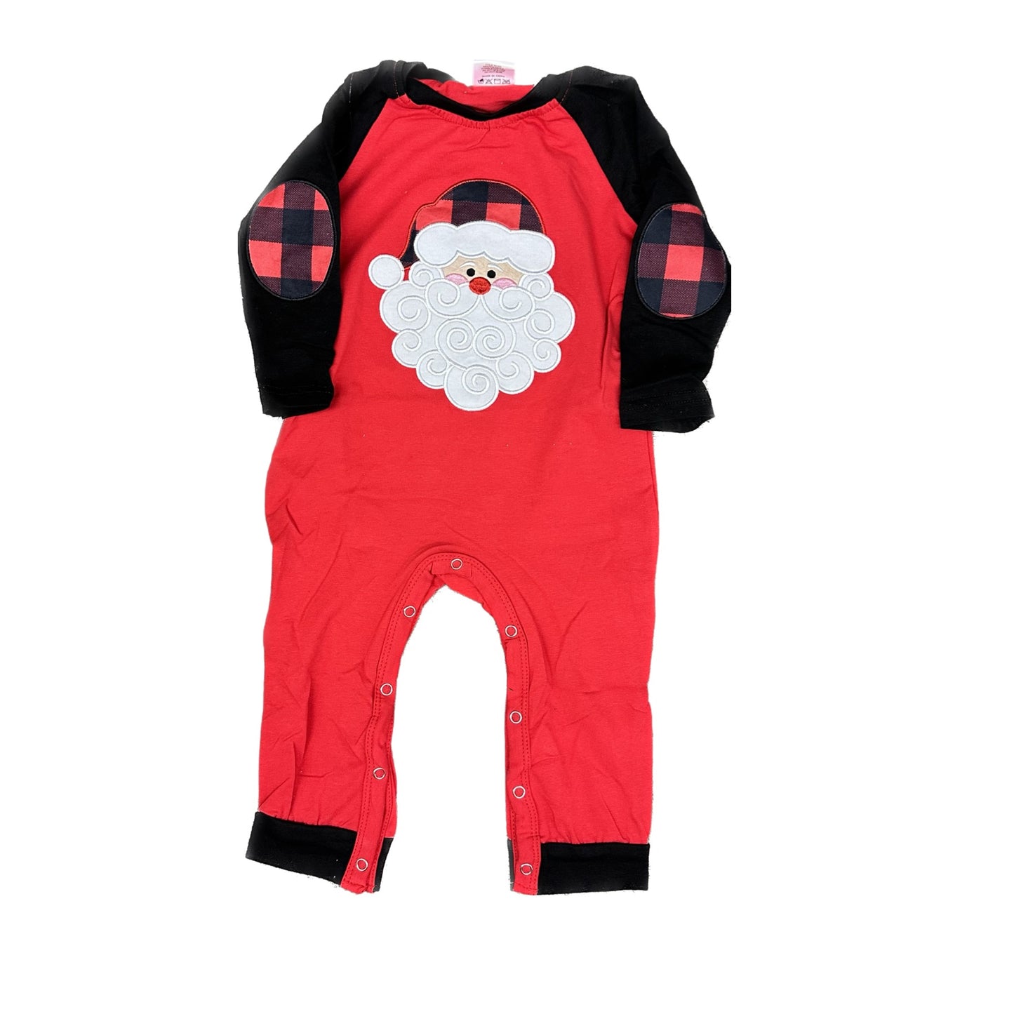 Red Santa Appliqué Boy Romper