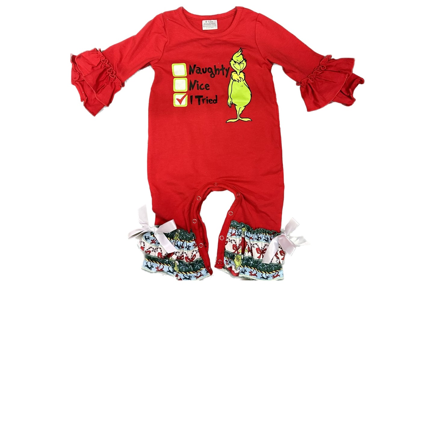 Naughty,Nice,Tried Romper