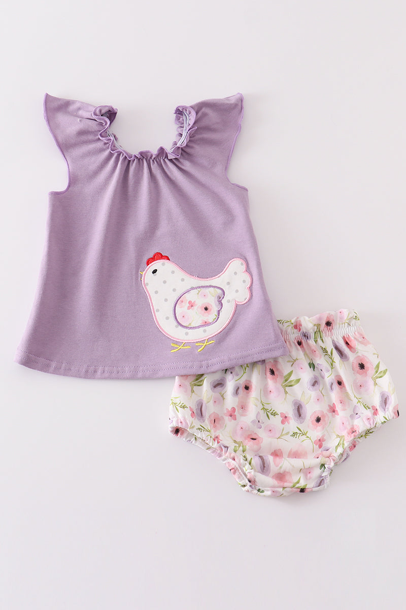 Chicken Print Diaper Set