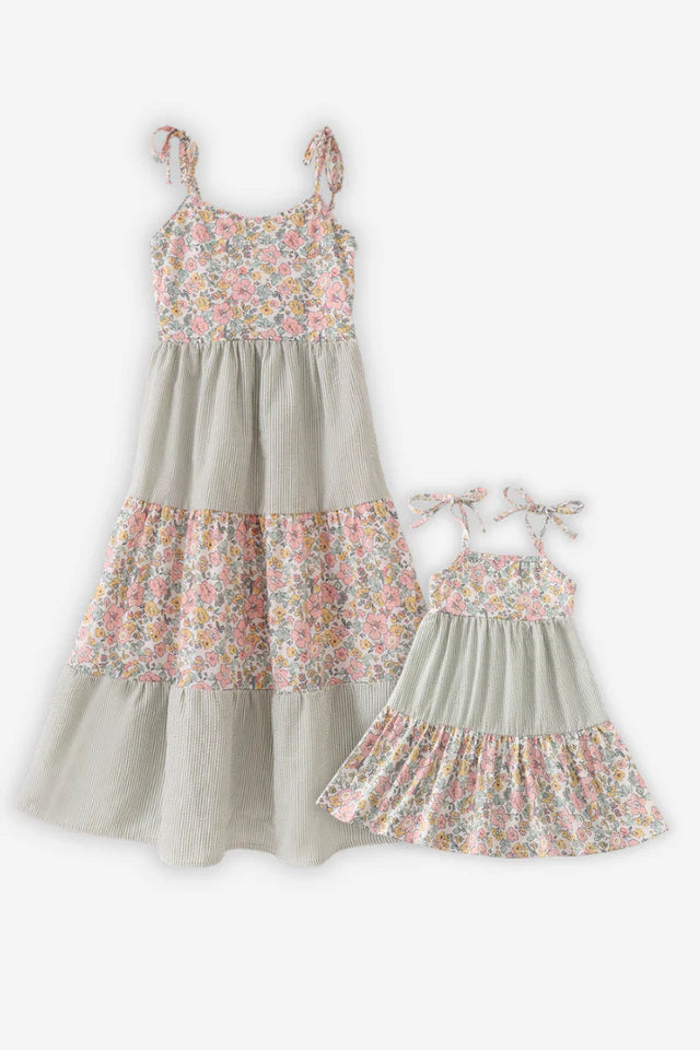 Adult Floral Seersucker Dress