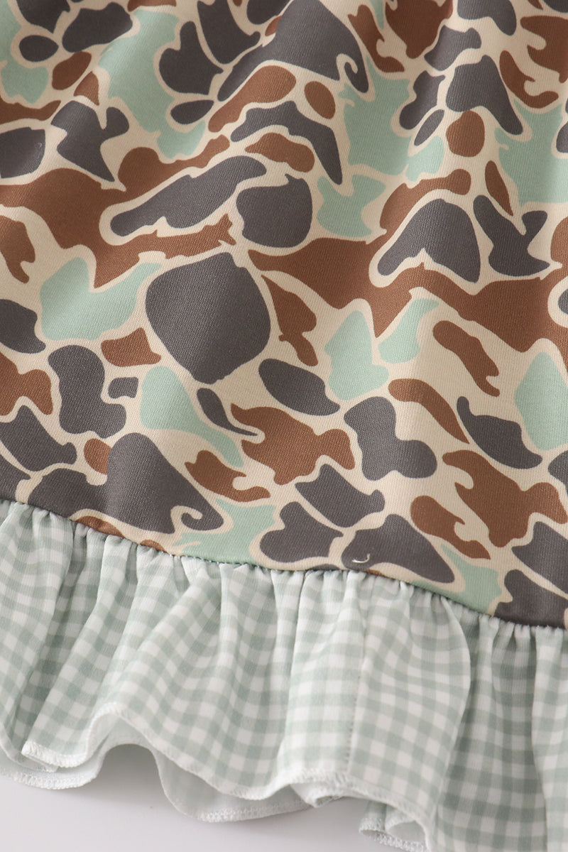 Camo Duck Ruffle Dress