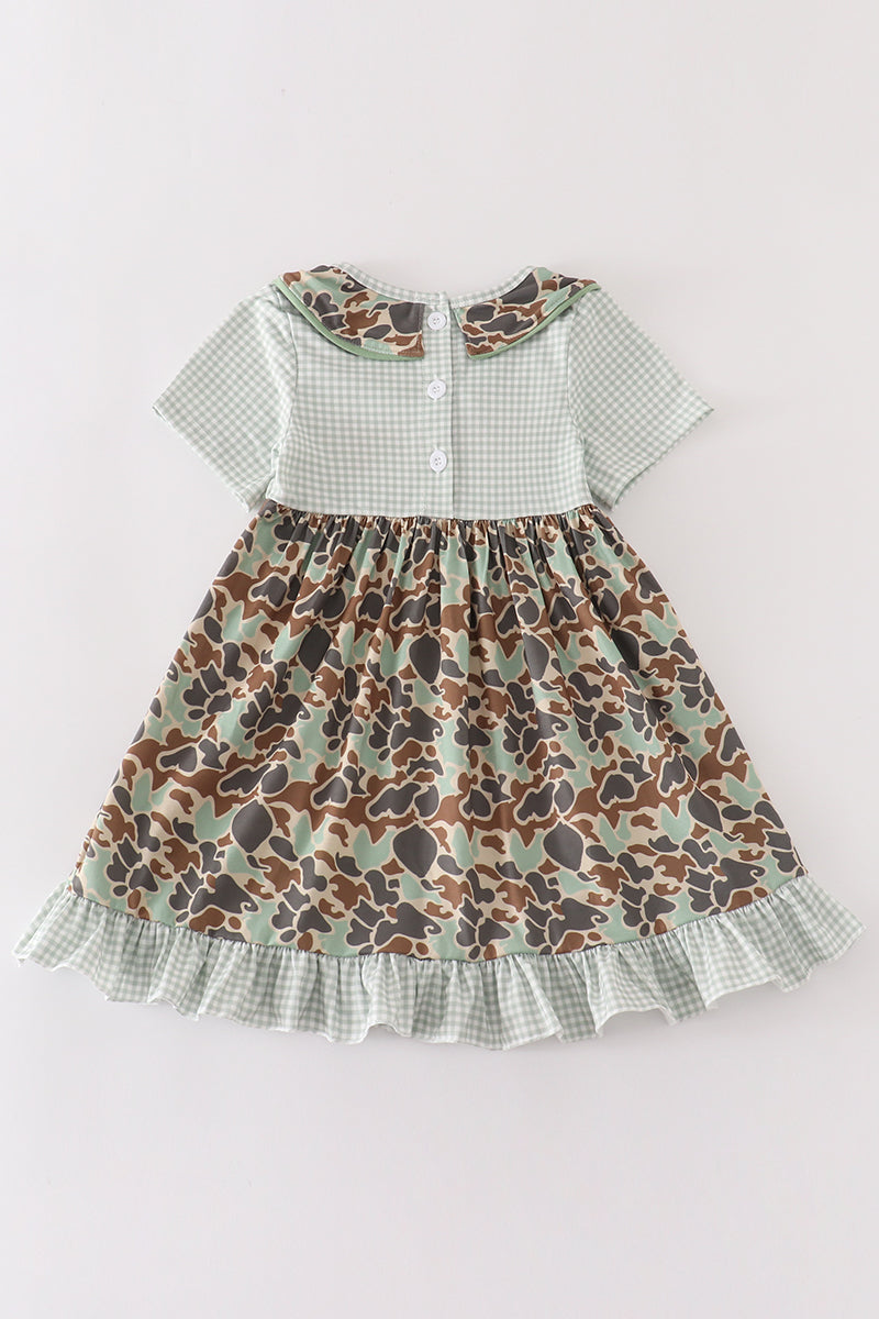 Camo Duck Ruffle Dress