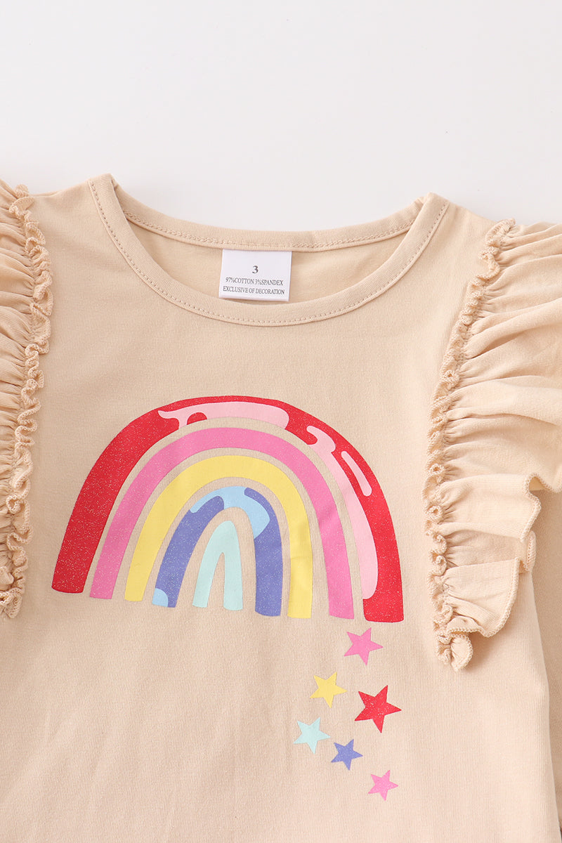 Rainbow ruffle tutu skirt set