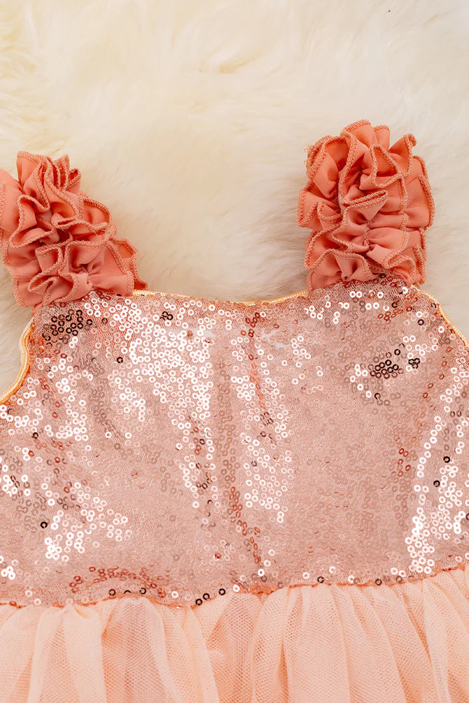 Coral Sequined Dress