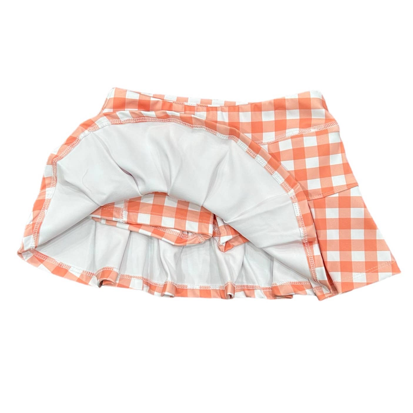 Orange Gingham Tennis Skirt