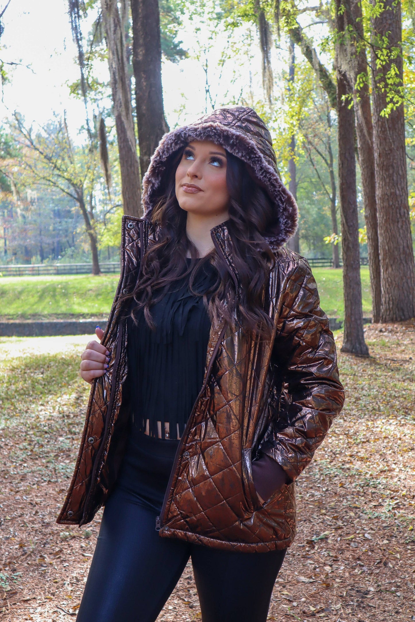 Carolina Fur Trimmed Quilted Jacket