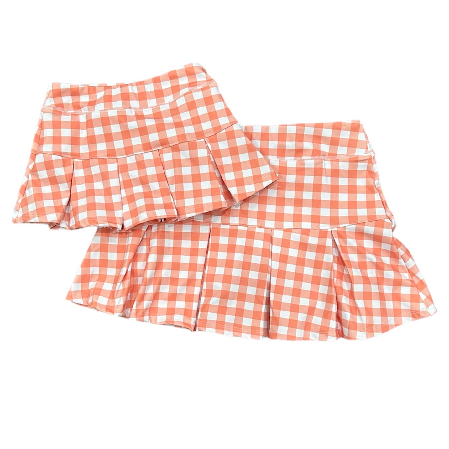 Orange Gingham Tennis Skirt