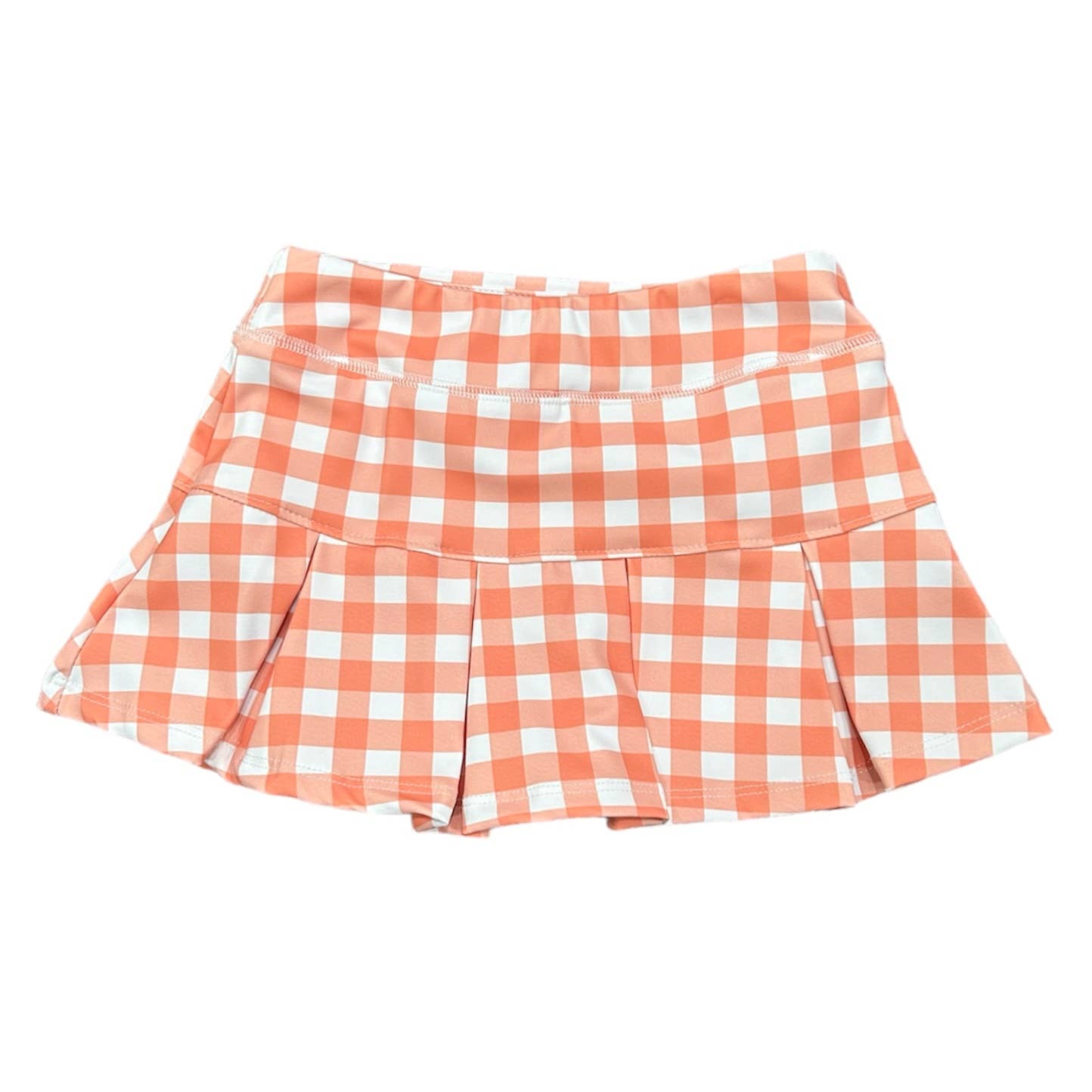 Orange Gingham Tennis Skirt