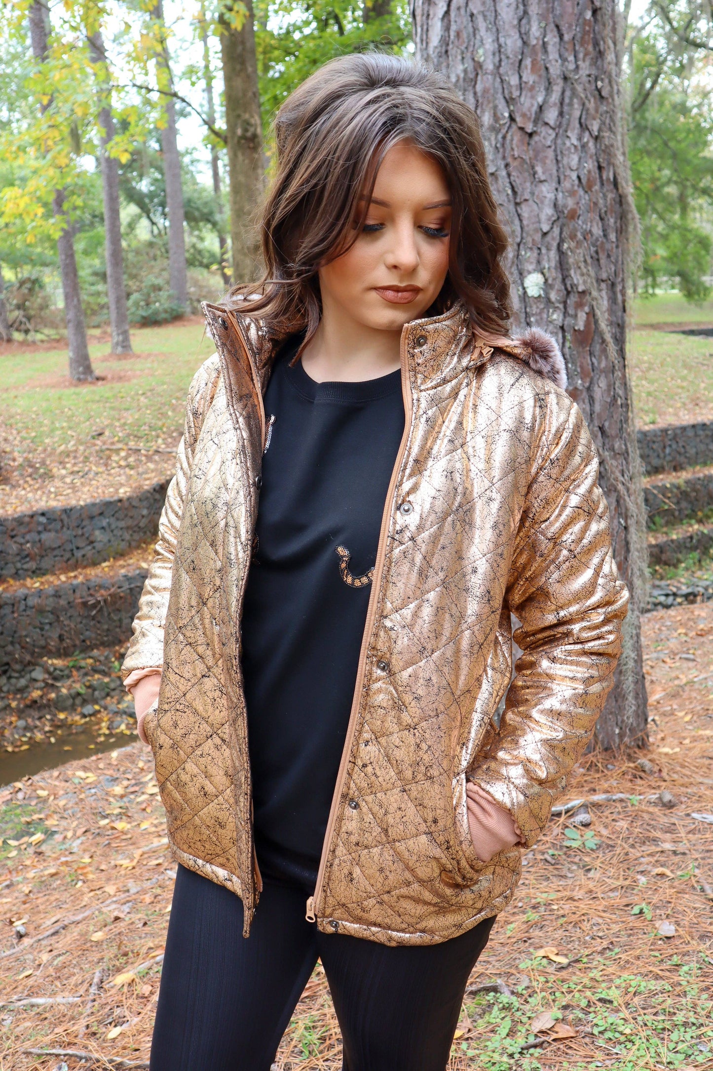 Carolina Fur Trimmed Quilted Jacket