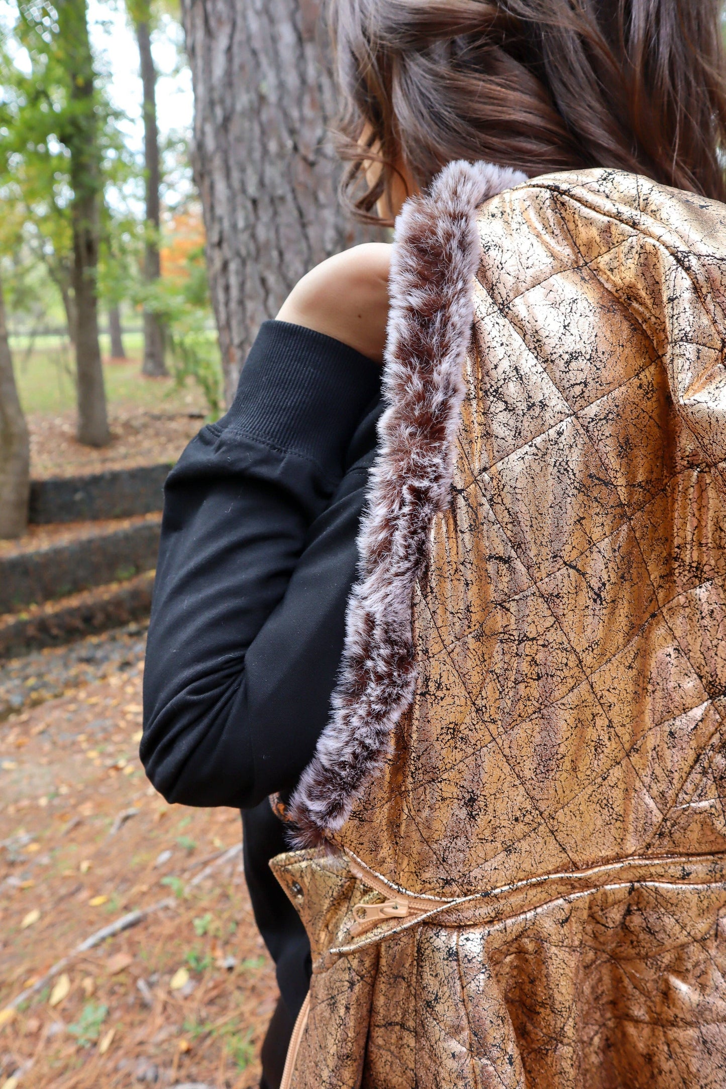 Carolina Fur Trimmed Quilted Jacket