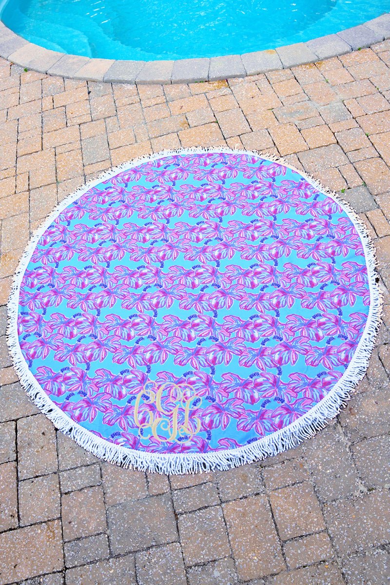 HIBISCUS HEAVEN ROUND BEACH TOWEL