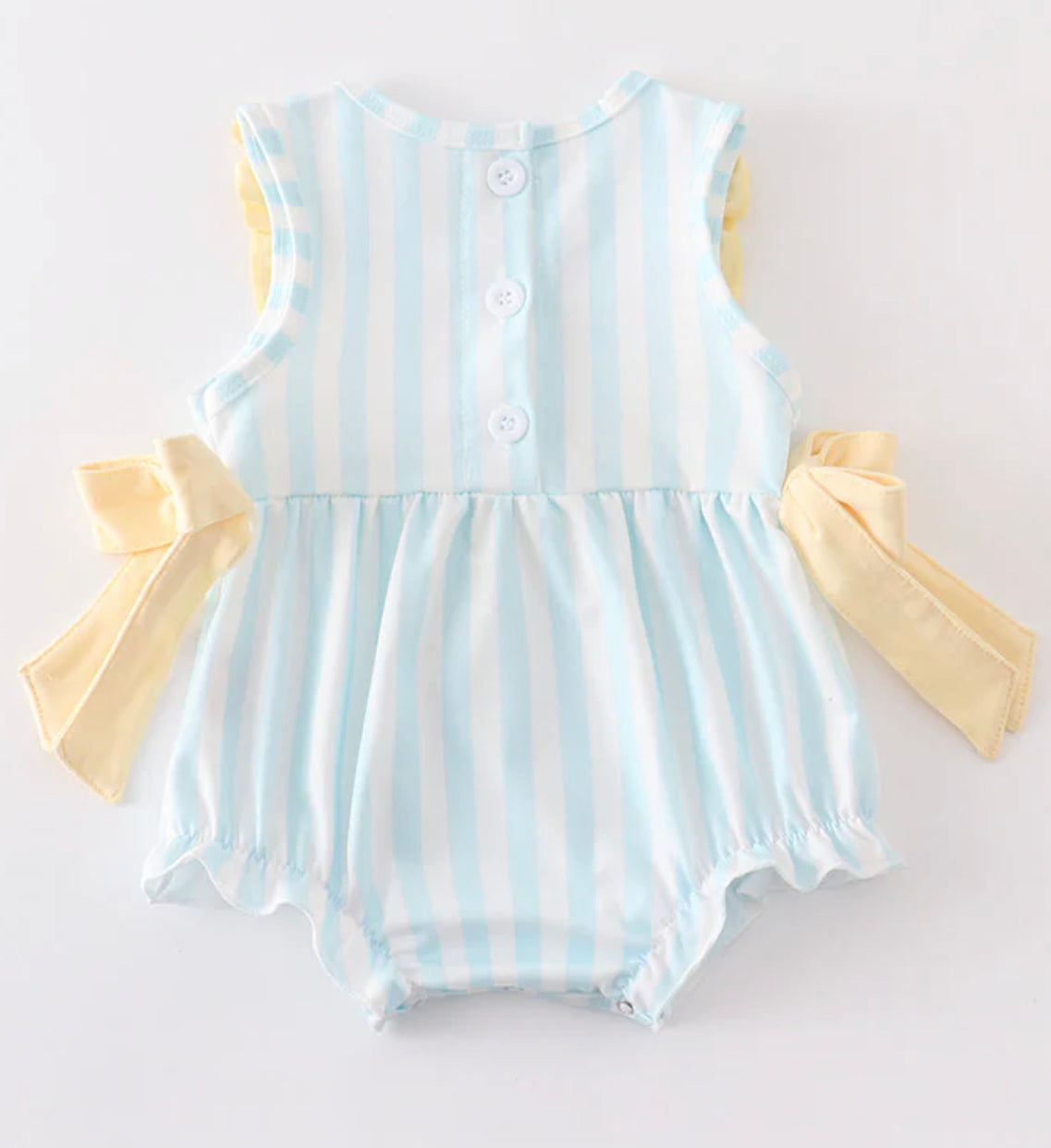 Blue Stripe Ruffle Girl Bubble
