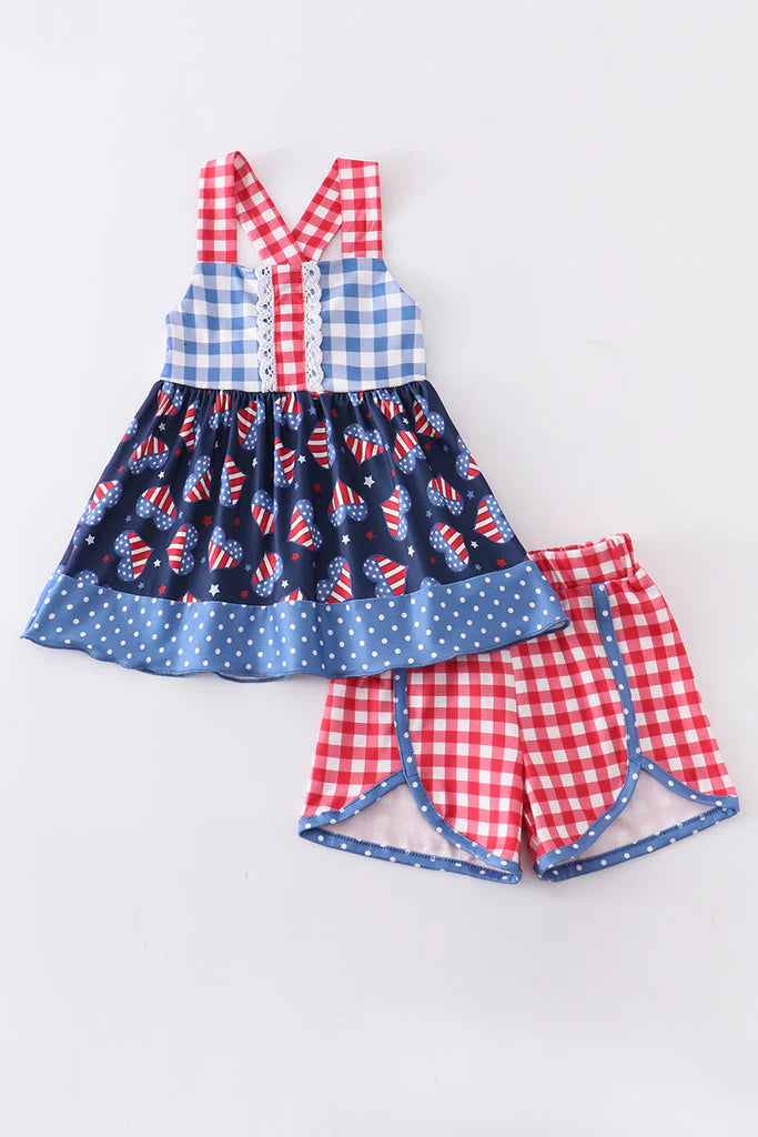 Girl Navy Plaid
