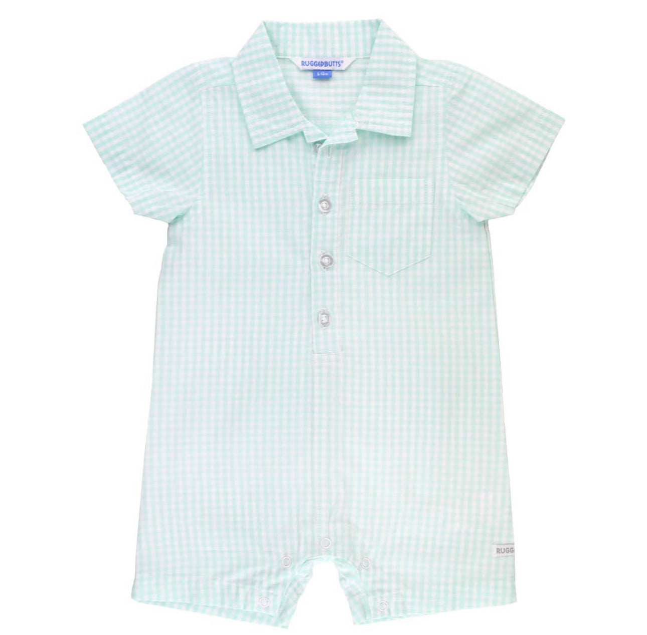 Aqua Gingham Romper