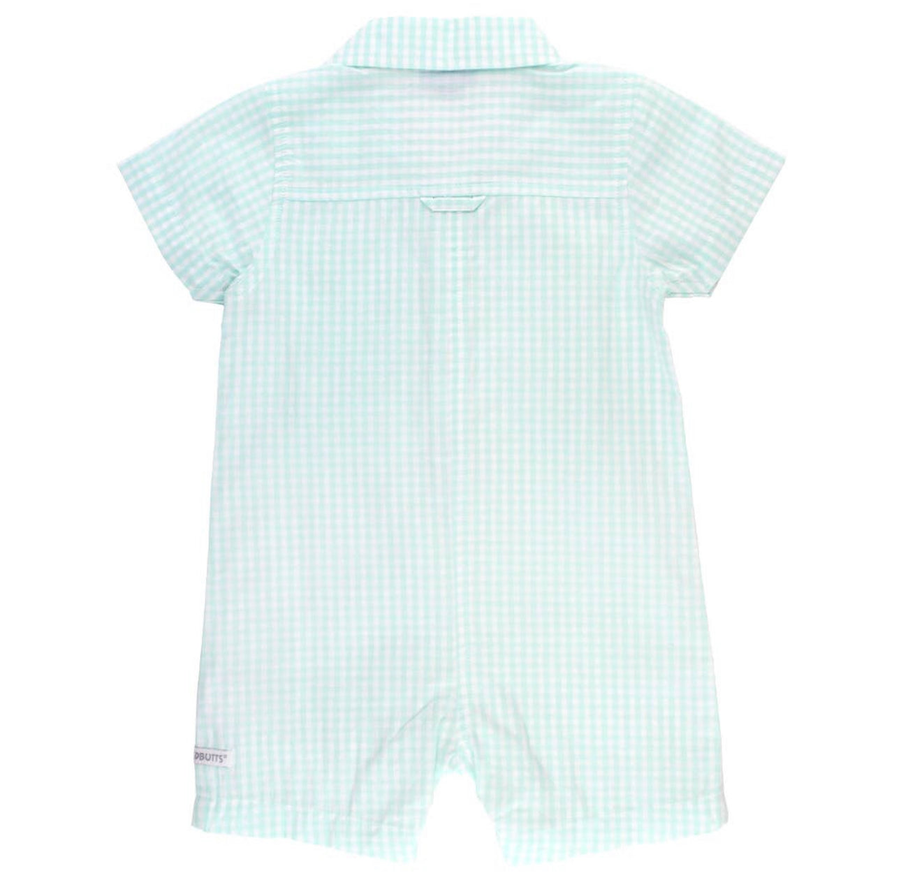 Aqua Gingham Romper