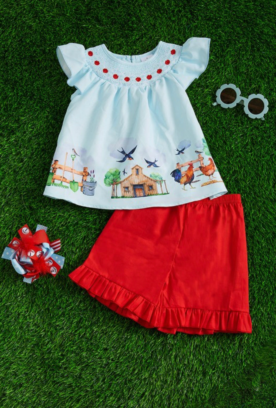 Smocked Farm Set