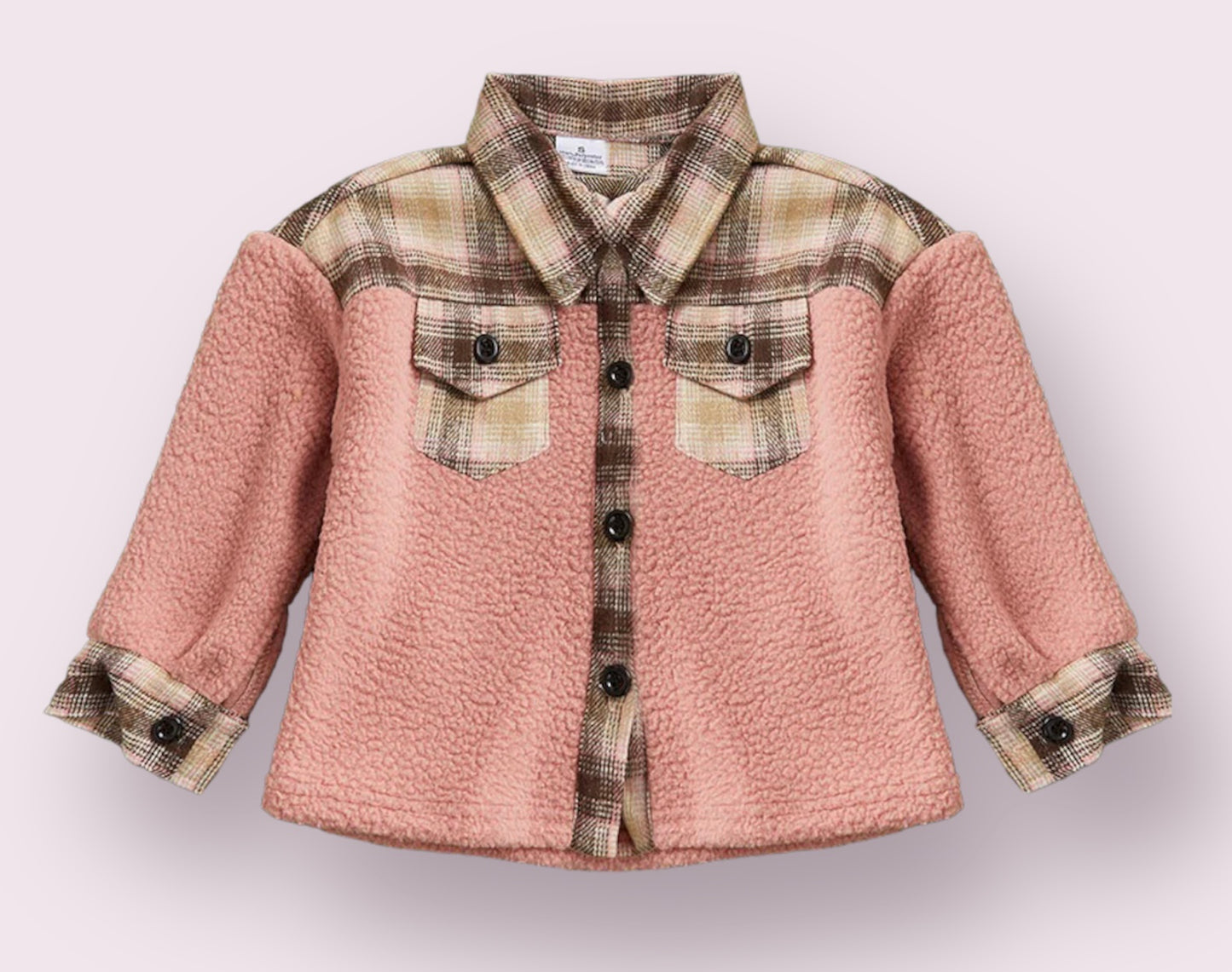 Pink Plaid Sherpa Shacket