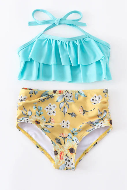 Blue Floral Swimsuit