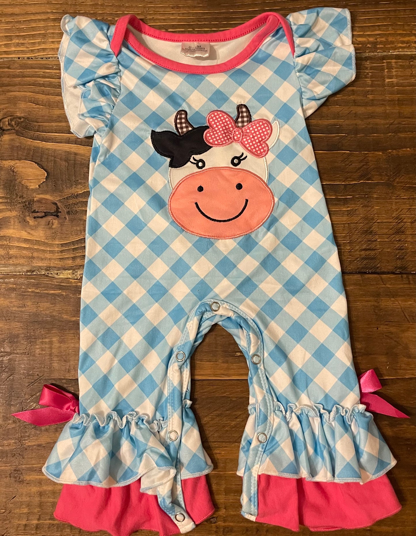 Plaid Cow Romper