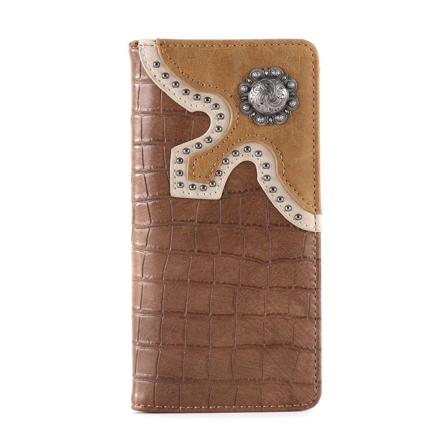 Croc Print Leather Wallet