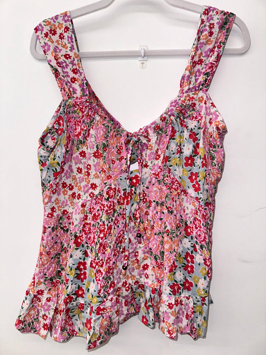 Floral Tie Front Top