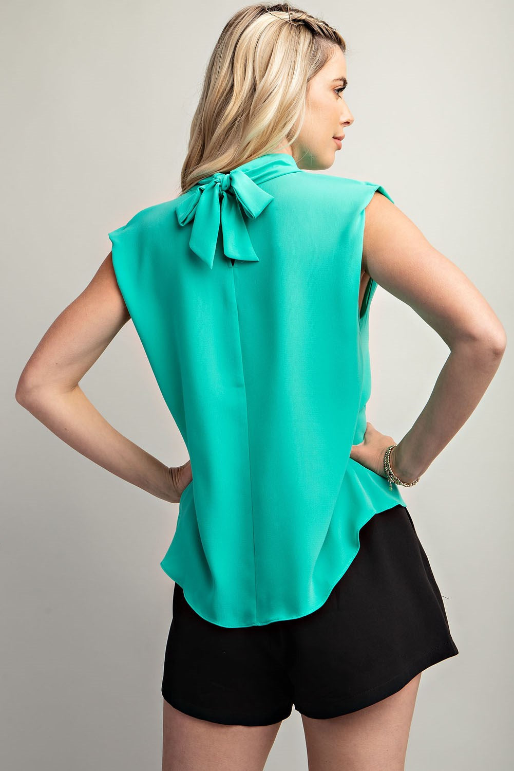 Cowl Neck Back Tie Top