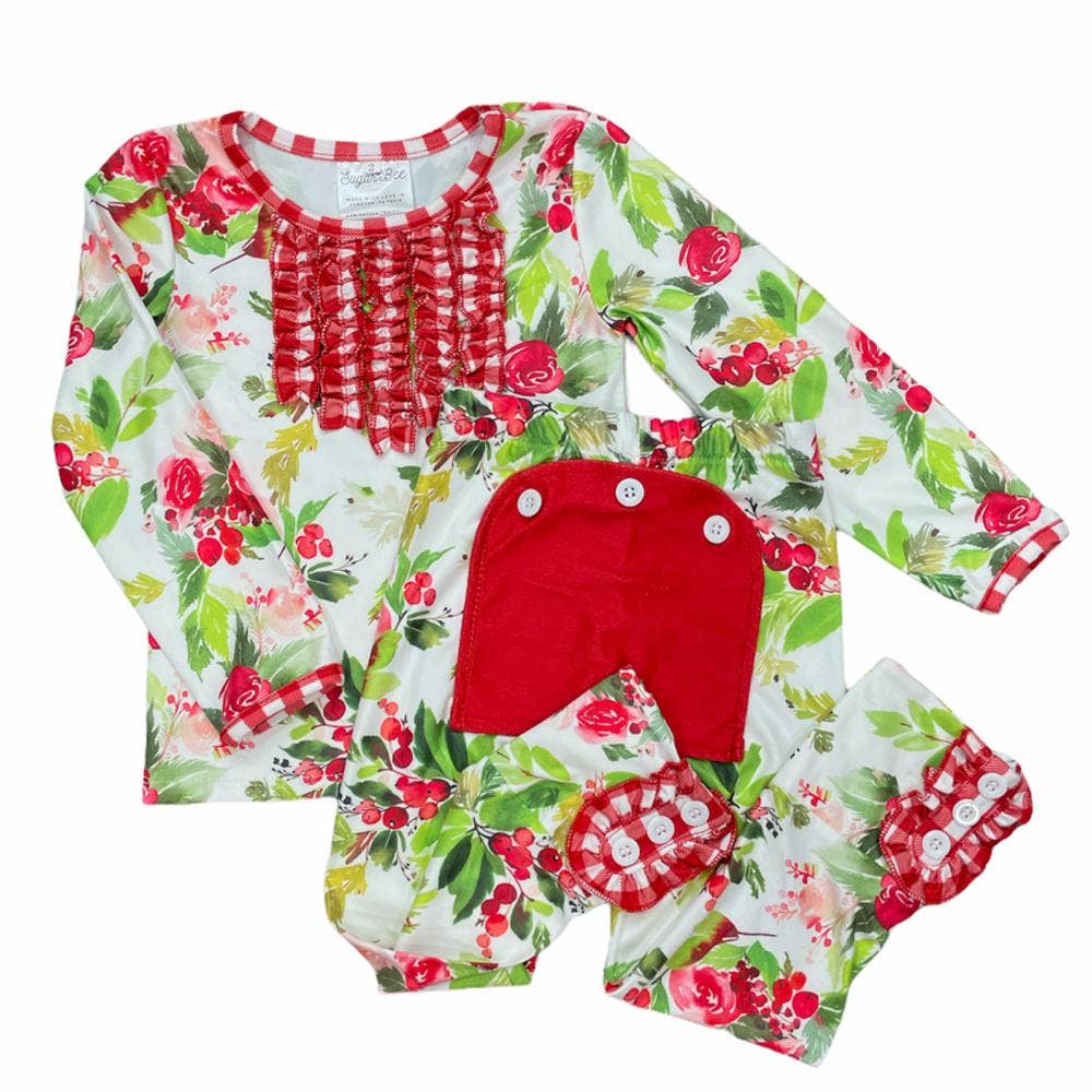 Christmas Floral Ruffle PJs