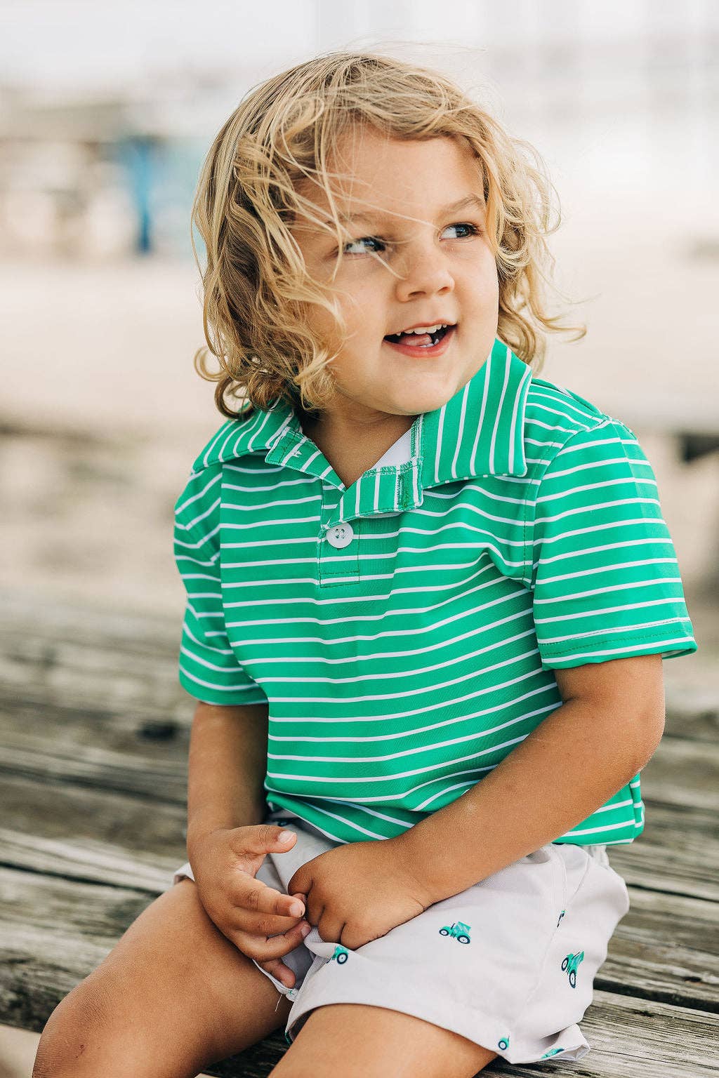 Green Stripe Polo Shirt