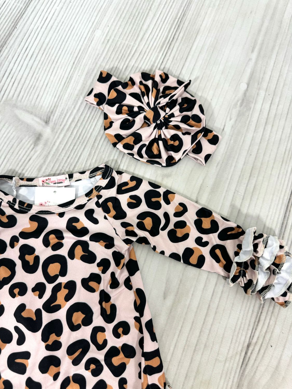 leopard baby gown