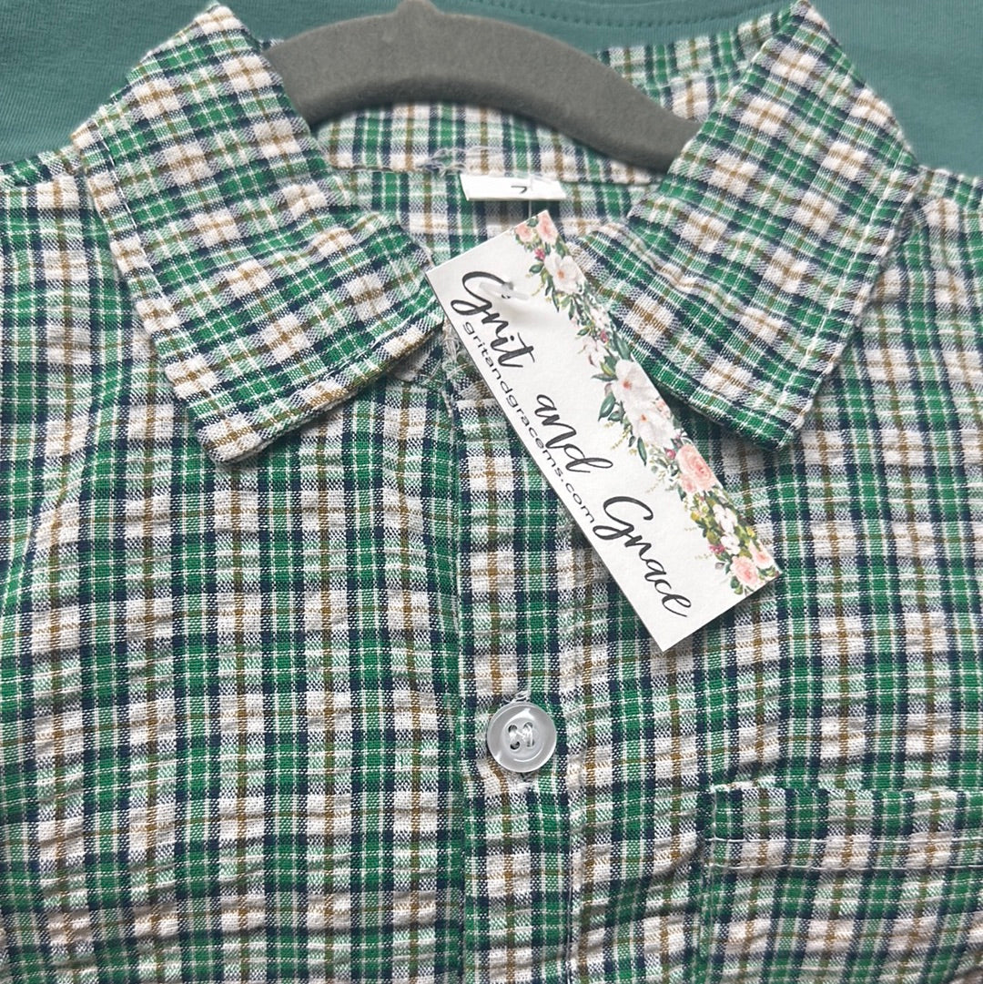 Green Plaid Button Down