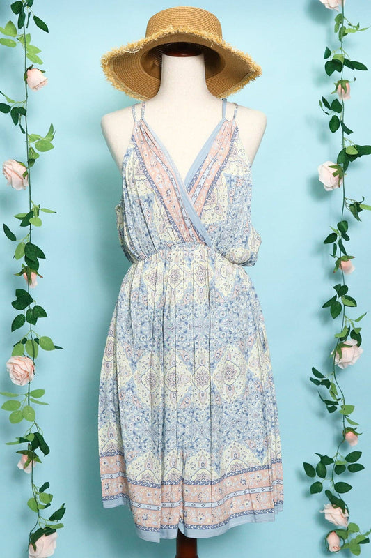 Blue Paisley Printed Dress