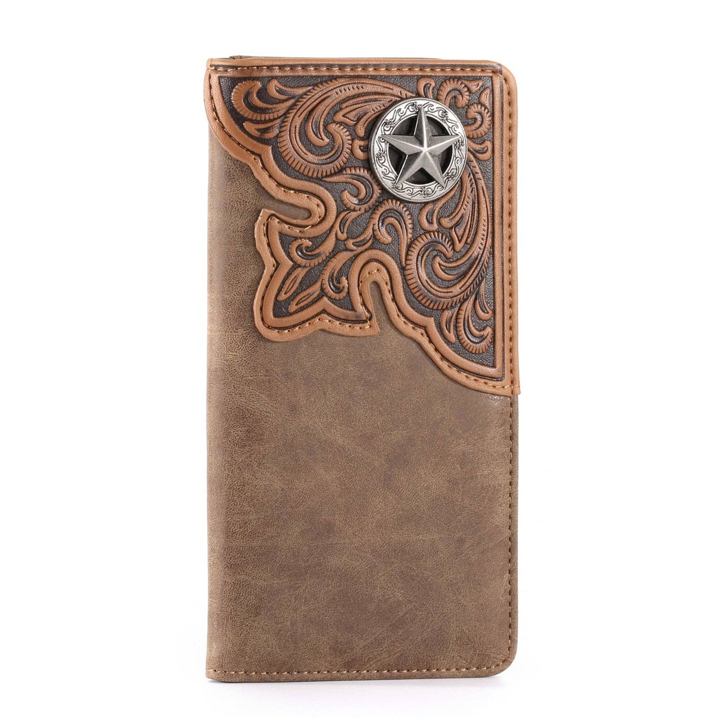 Embossed Lone Star Concho Wallet