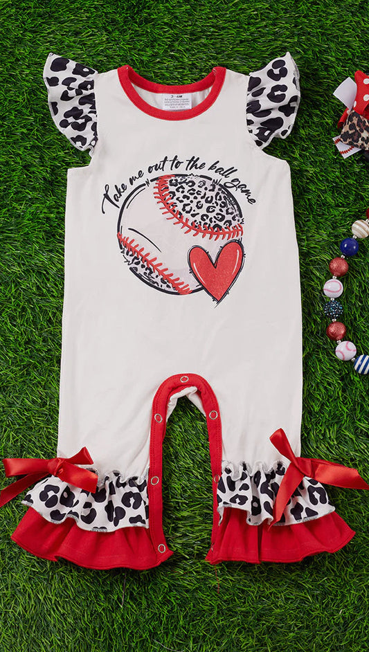 Baseball Girl Romper
