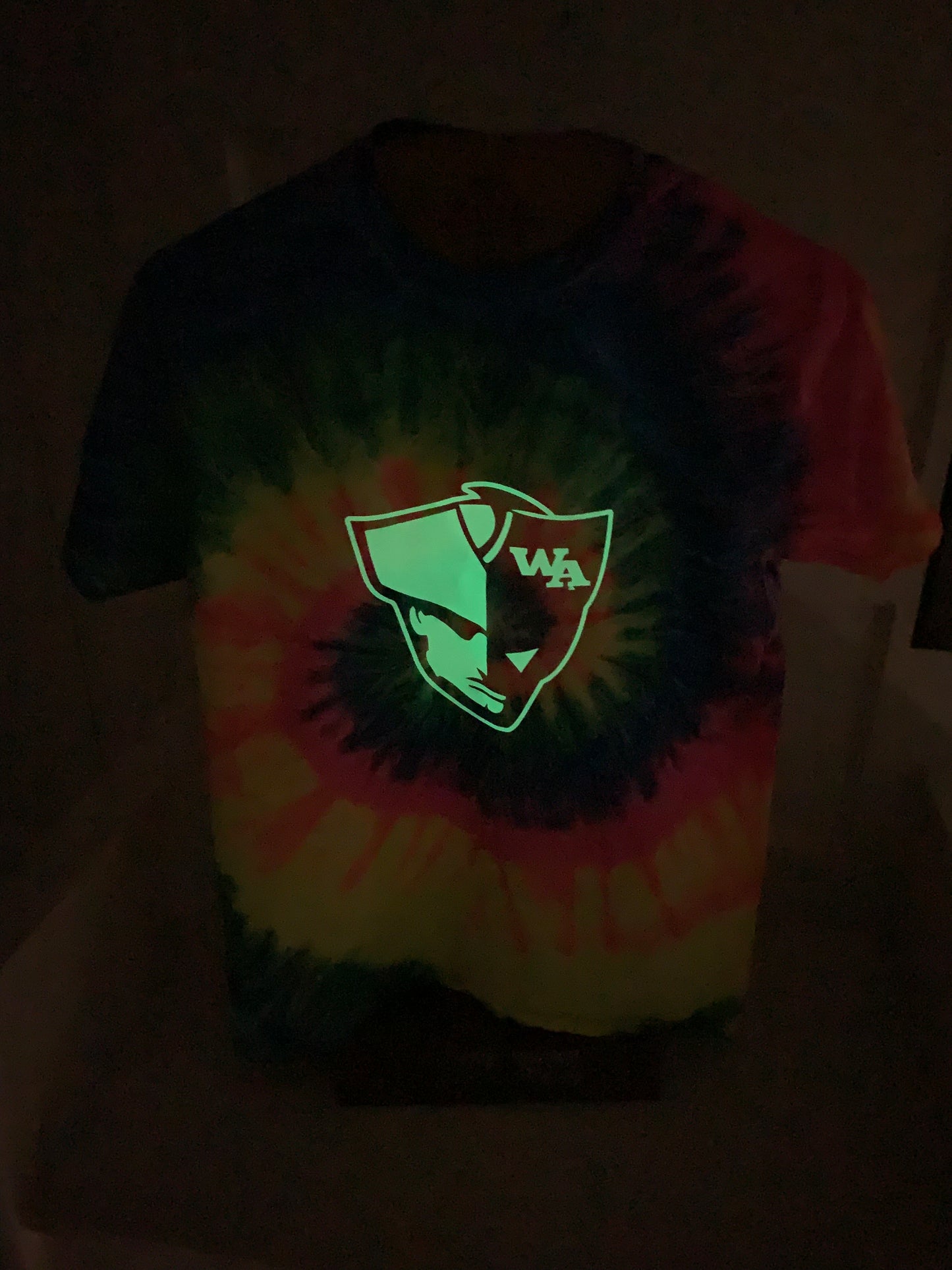 Tie dyed glow in the dark PAT shirt